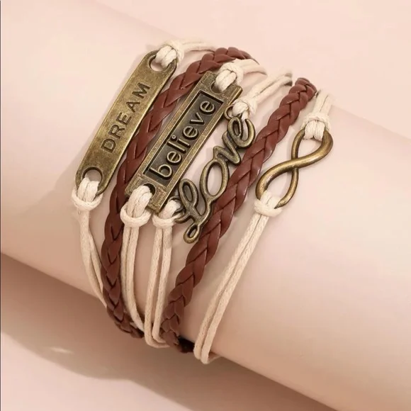 Letter Decor Braided Bracelet - Picture 2 of 3